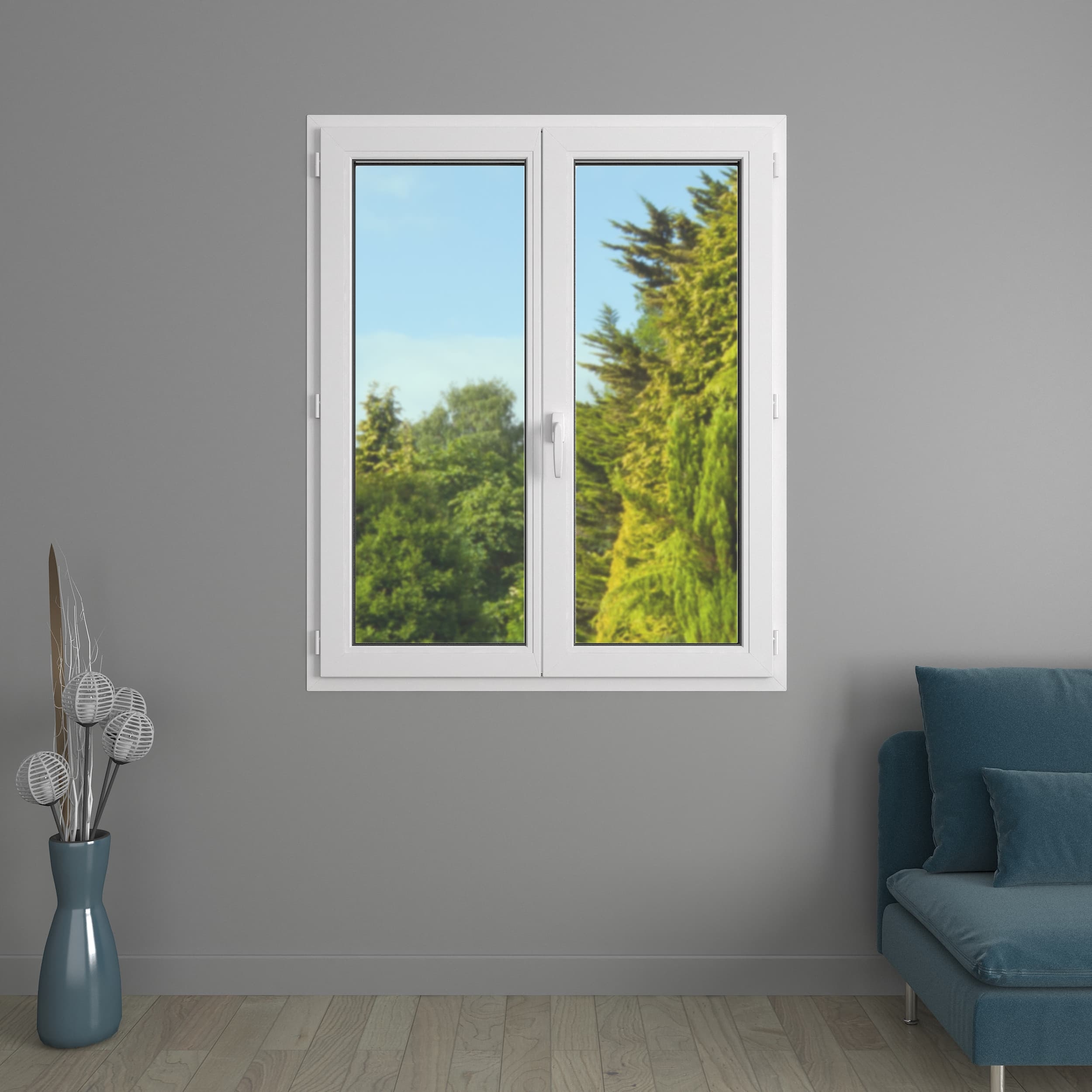 Fenêtre 2 vantaux PVC avec volets roulants monoblocs | Gamme Audace
