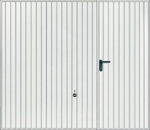 Porte de garage basculante avec rail et portillon intégré